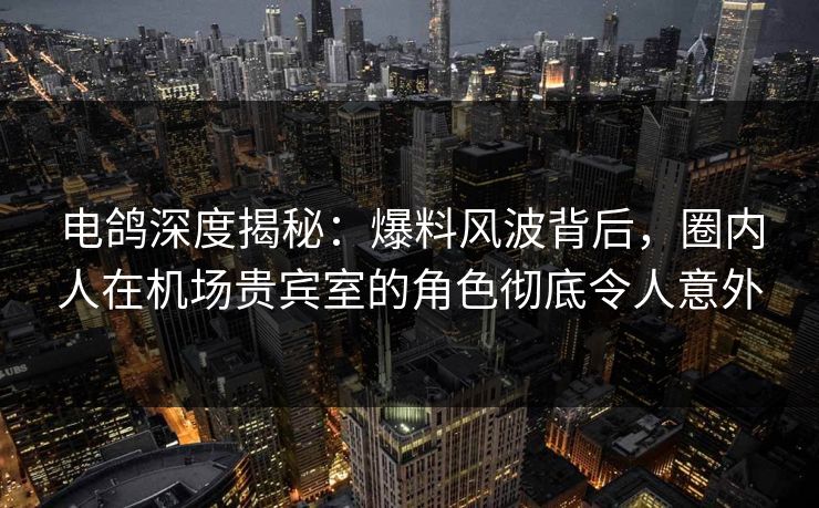 电鸽深度揭秘：爆料风波背后，圈内人在机场贵宾室的角色彻底令人意外