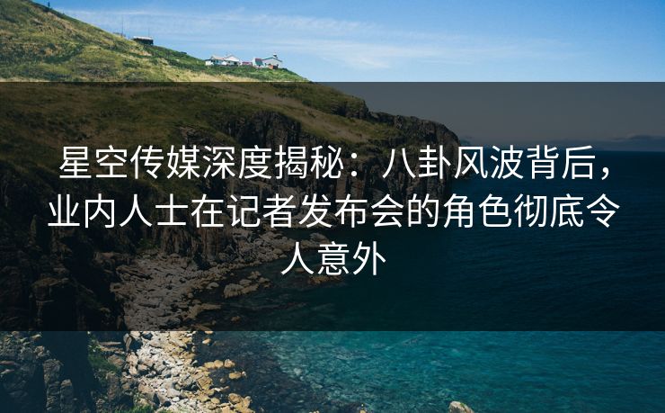 星空传媒深度揭秘:八卦风波背后,业内人士在记者发布会的角色彻底令人意外 星空传媒深度揭秘:八卦风波背后,业内人士在记者发布会的角色彻底令人意外