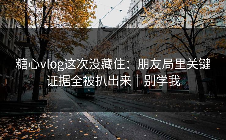 糖心vlog这次没藏住：朋友局里关键证据全被扒出来｜别学我